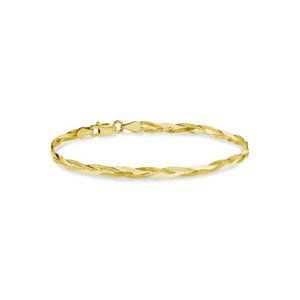 NWT Claude Braided Herringbone Bracelet // 14k Gold Vermeil